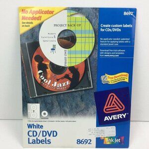 Avery 8692 White CD DVD Design Kit Labels CD/DVD 40 Disc Labels 80 Spine Labels
